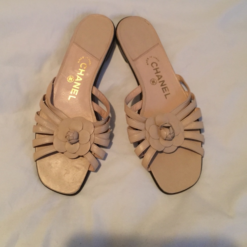 Chanel leather strappy sandals.